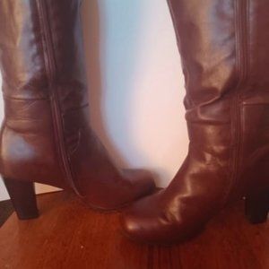Just Fab Nadeena Knee High Riding Boots Brown Faux Leather Size 8M